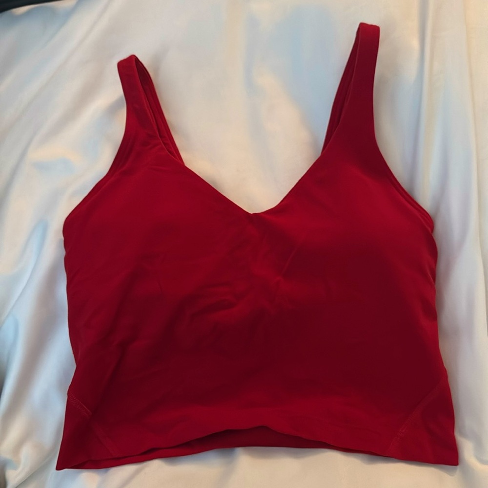 Lululemon red sports bra/crop size 4